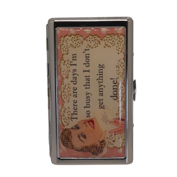 Handmade Humor Cigarette Case, Funny Lady Design