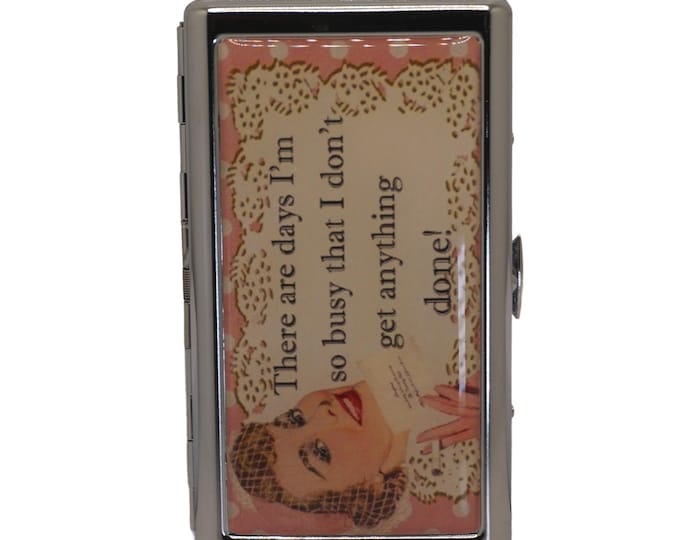 Handmade Humor Cigarette Case, Funny Lady Design