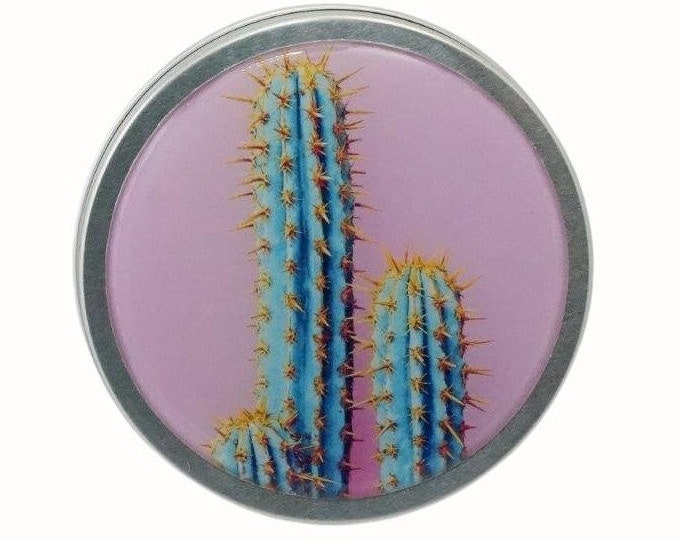 Handmade Cactus Storage Tin, Decorative Gift Tin (10x3cm)