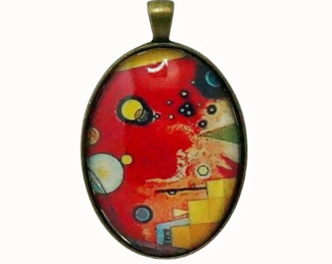 Wassily Kandinsky, Oval Bronze Plated Pendant, Necklace Pendant