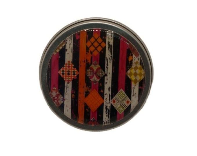 Retro Patterned 50ml Tin, Round Storage Tin, Trinkets,  Pill Box, Mint Box, Candy Storage Tin