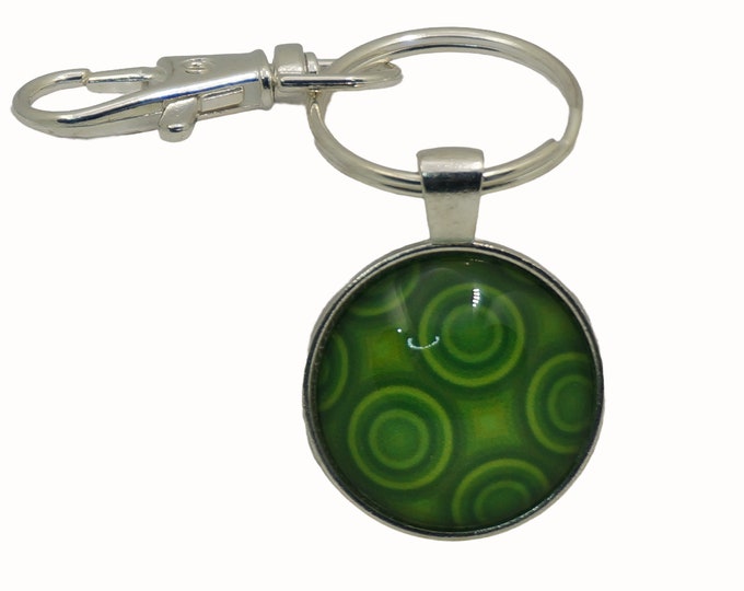 Green Circles,  Bag Charm, Keyring, Keyring Charm