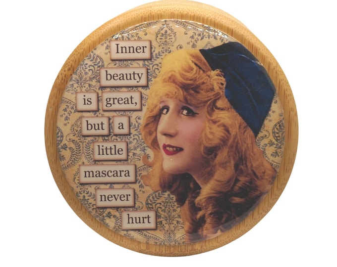 Round Bamboo Wooden Storage Box Jewellery Box Keepsakes Box Trinket Box Watch Box Salt Box Sassy Women Inner beauty is great......