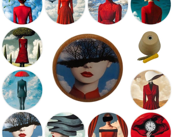 Surrealism Art Wooden Wall Hooks, Coat Hooks, Wall Decor, Decorative Wall Hooks, Wall Art