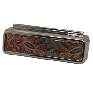 Handmade Lipstick Holder Lipstick Container Lipstick Holder with Mirror Patterned Moroccan Tile Look