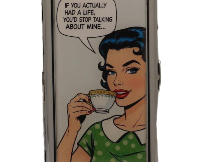 Vintage Humor, King Size Cigarette Case, Slim's, Cigarette Box, Metal Money Card Storage