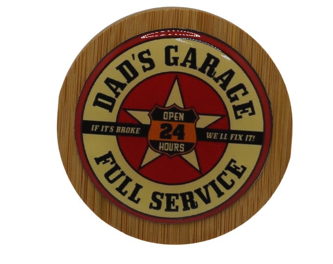 Dad's Garage Magnetic Bottle Opener, Bamboo Bottle Opener, Fridge Magnet, Beer Bottle Magnetic Opener