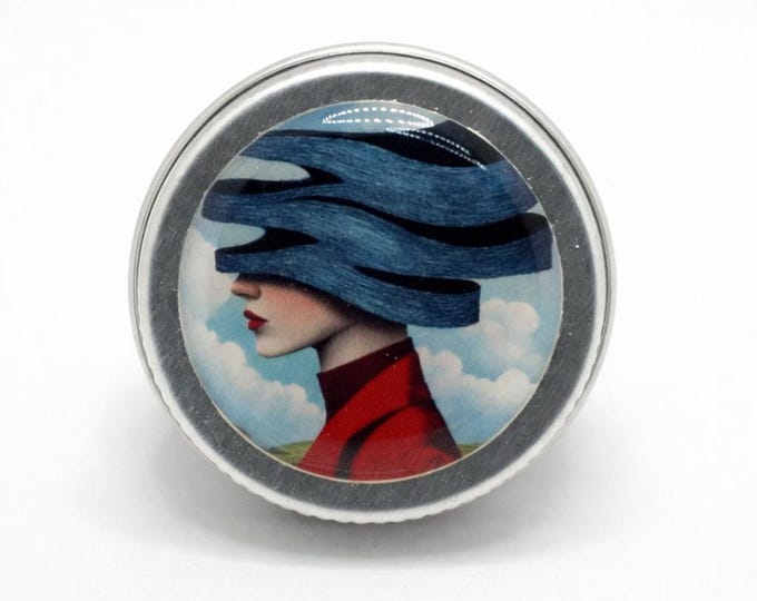 Surrealism Face 15ml Storage Tin, Handmade Decorative Pill Box