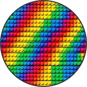 Regenbogen Knäufe Bausteine: Holzgriffe 3 cm, 4 cm, 5 cm Design 9