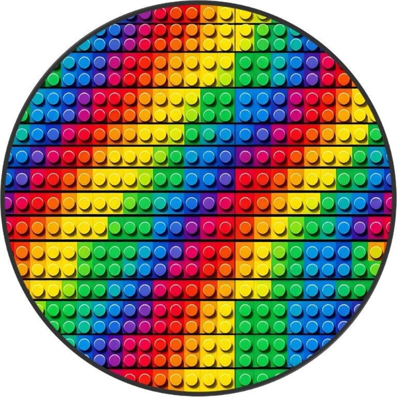 Regenbogen Knäufe Bausteine: Holzgriffe 3 cm, 4 cm, 5 cm Design 9