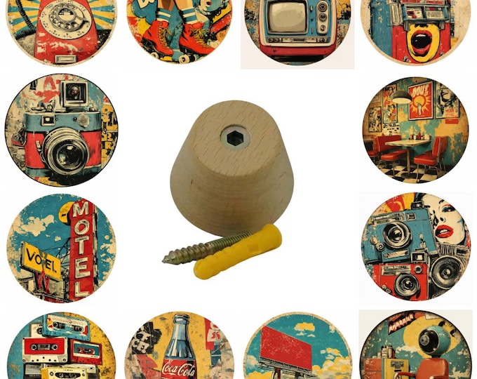 Retro Junk, Pop Art Wall Hooks, Retro Wall Art