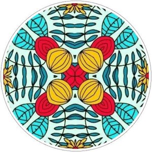 Pattern Drawer Knobs, Blue, Red, Yellow, Cabinet Handles, Furniture Drawer Knobs, Round Wooden Drawer Knobs, Drawer Handles, Cabinet Pulls Design 6