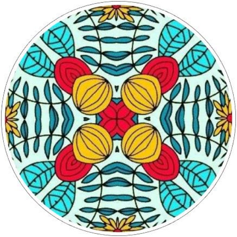 Pattern Drawer Knobs, Blue, Red, Yellow, Cabinet Handles, Furniture Drawer Knobs, Round Wooden Drawer Knobs, Drawer Handles, Cabinet Pulls Design 6