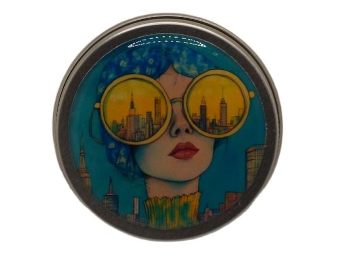 Vintage Eyes 50ml Tin, Round Storage Tin, Trinkets,  Pill Box, Mint Box, Candy Storage Tin