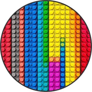 Regenbogen Knäufe Bausteine: Holzgriffe 3 cm, 4 cm, 5 cm Design 5