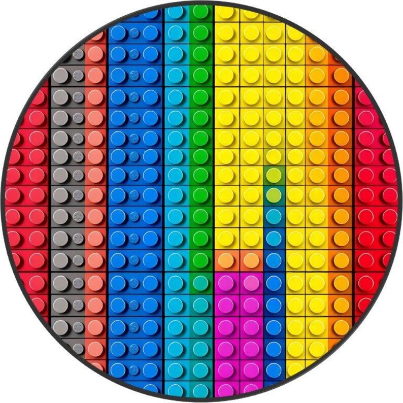 Regenbogen Knäufe Bausteine: Holzgriffe 3 cm, 4 cm, 5 cm Design 5