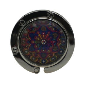 Mandala, Patterned, Rainbow, Purse Hook, Bag Holder, Table Top Bag Hanger