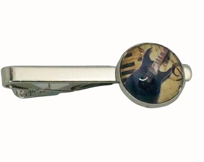 Tie Clip Tie Bar Accessories 1.8cm Glass Music Guitar
