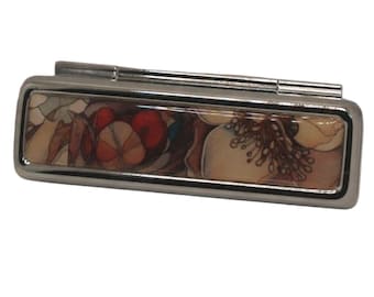Handmade Floral Lipstick Holder with Mirror