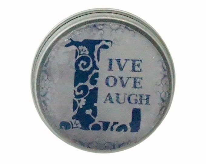 10ml Round Screw Top Handmade Decorative Tin Rings Earrings Pill Tin Mints Keepsakes Live Love Laugh