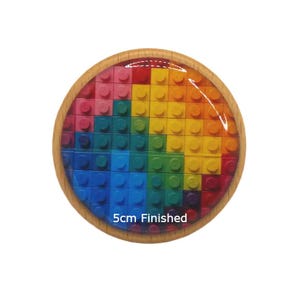 Regenbogen Knäufe Bausteine: Holzgriffe 3 cm, 4 cm, 5 cm Bild 3