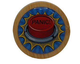 Pop Art, Panic Button Magnetic Bottle Opener, Bamboo Bottle Opener, Fridge Magnet, Beer Bottle Magnetic Opener