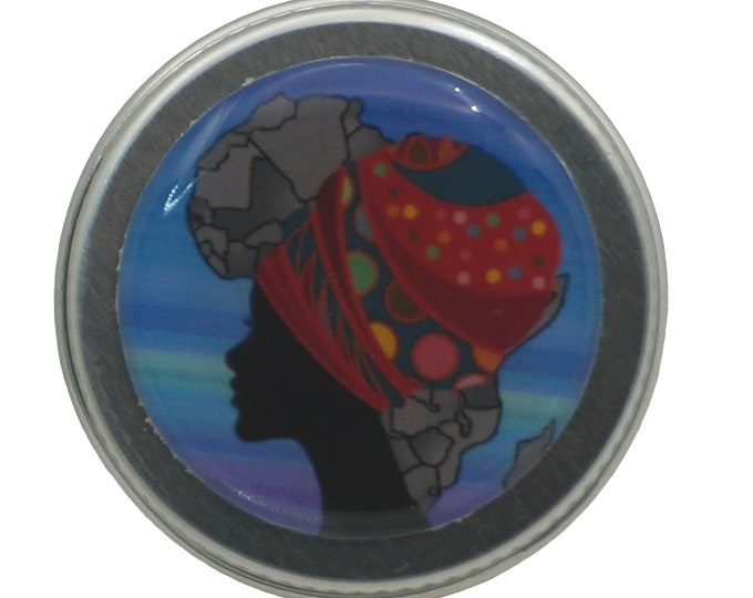 15ml Tin, Africa, African Woman, 15ml Round Storage Tin Trinket  Pill Box Mint Box Lipstick Eye Shadow Storage Tin