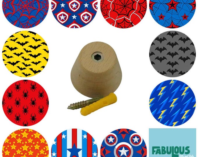 Superhero, Comic Book Wooden Wall Hooks, Resin Finish, Bedroom Decor