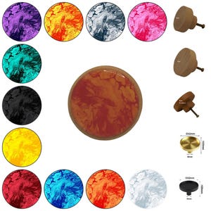 Marbled Wooden Drawer Knobs: Furniture Decor, Colorful Marble