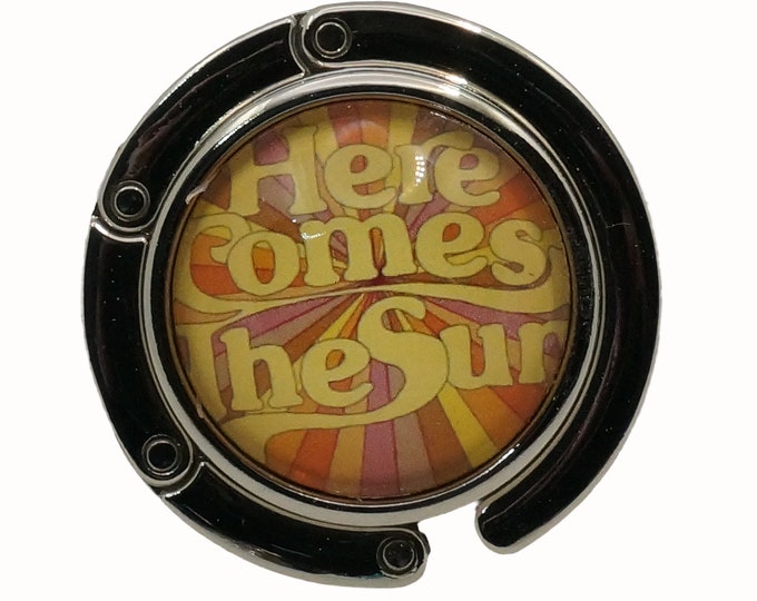 Purse Hook Bag Holder Table Top Bag Hanger, Retro, Here comes the Sun