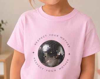 Kids “Respect Your Mother” Shirt, Disco Ball Tee, Harry Styles Inspired, Concert Outfit for Girls