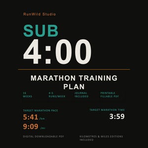 Sub 4 Hour Marathon Training Plan – 16 Week Performance Plan (Miles & KM Included)