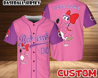 Custom Birdo Baseball Jersey, Personalized Super Mario Shirt, Mushroom Kingdom Fan Apparel