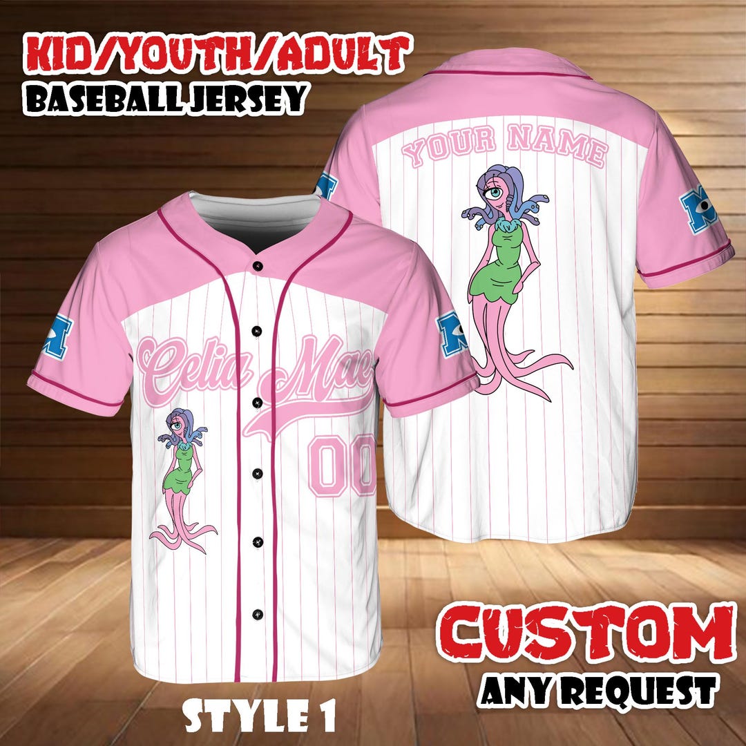 Custom Monster Inc Celia Mae Baseball Jersey, Personalized Monster ...