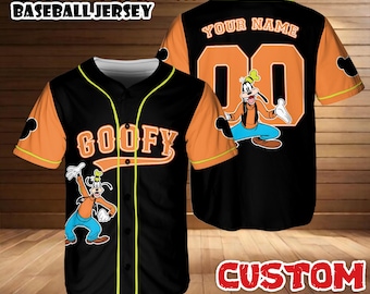 Custom Disney Goofy Dog Baseball Jersey, Mickey And Friends Cartoon Shirt, Personalized Disneyland Vacation Outfit, Goofy Fan Gift Shirt