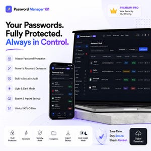 Passwort-Manager 101 | Sicherer Tresor, Generator, Prüfung (Digitaler Download)