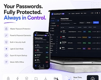 Password Manager 101 | Secure Vault, Generator, Audit (Digital Download)