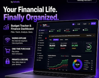 Vault Finance Dashboard | Offline Expense Tracker, Bill Planner (One-Time Purchase)
