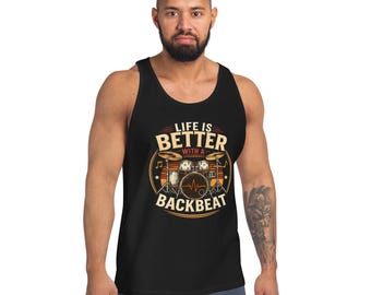 La vida es mejor con una camiseta sin mangas Backbeat