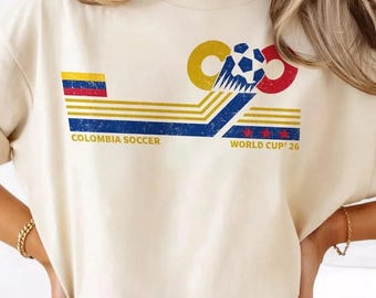 Kolumbien Fussball World Vintage Trost Farben Shirt