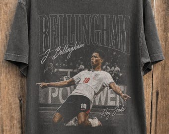 Jude Bellingham T-Shirt, England Football Tee, Retro Bootleg Soccer Graphic, Football Fan Gift