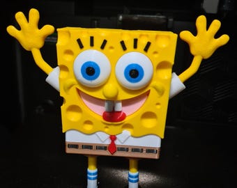 Yellow Sponge Cartoon Character Inspired 3D Printed Collectible Figure – Funny Desk & Shelf Decor Statue