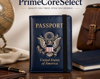 Leather Passport Holder, RFID Blocking Travel Wallet, Document Cover Accessories