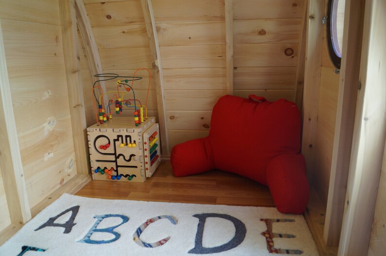 Hobbit Hole Playhouse Kit Outdoor Wooden Kids With Round Front Door And Windows