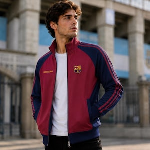 Chaqueta deportiva retro vintage argentina / Chaqueta de fútbol con cremallera y rayas blancas azul cielo / Chaqueta clásica de presentación de fútbol / Ropa deportiva casual unisex