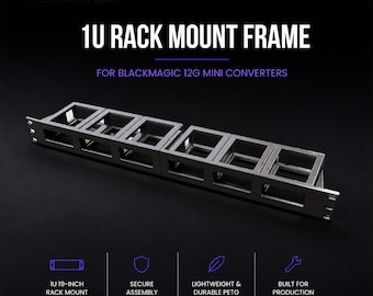 Rack Tech Frame 1U para Mini Conversores Blackmagic 12G – Capacidade para 6 unidades
