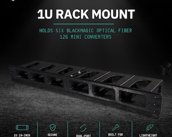 Sistema modular Tech Frame para montaje en rack de 1U para 6 convertidores Blackmagic 12G Mini