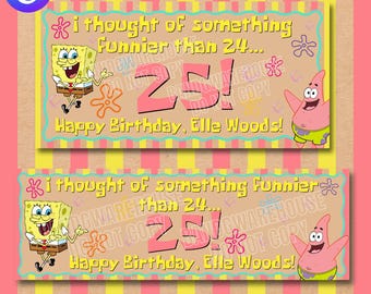 SpongeBob 24 25 Birthday Banners, Custom Party Template, Editable Banner, Party Decor, Printed Personalized Event Banner (72x24" & 6x3")