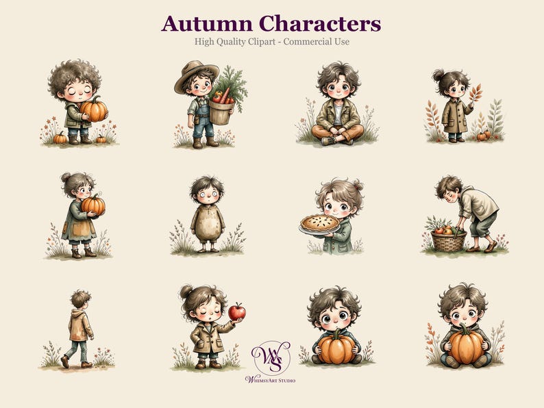Fall Character Image Autumn Characters PNG Bundle, Character Png, Fall People Png, Person ...