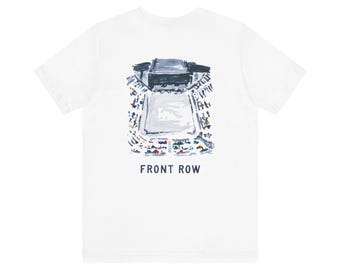 Front Row Stadium Shirt, Sports Fan Tee, Football Arena View Back Print, Game Day Shirt, Vintage Sports Graphic Tee